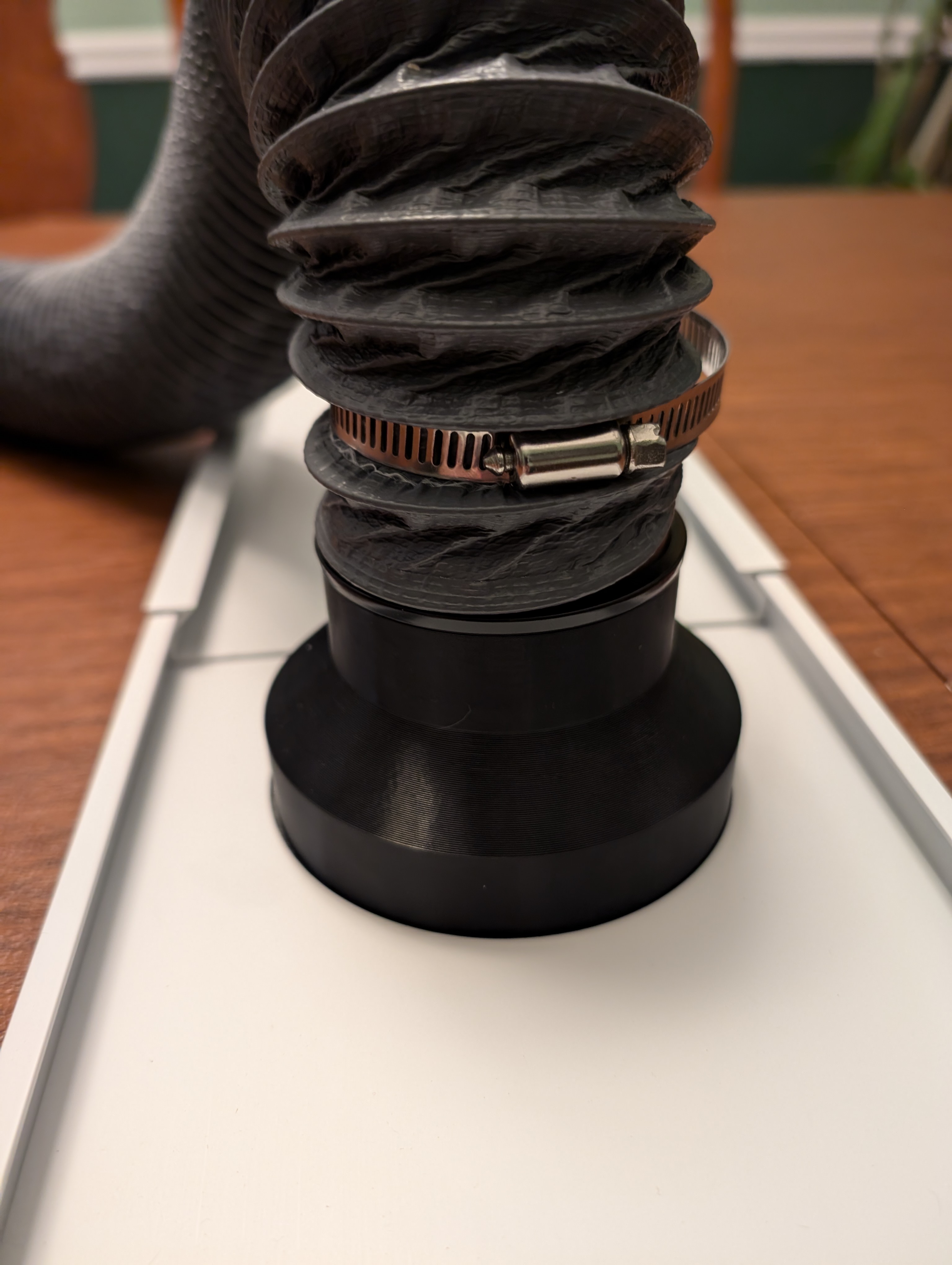 Adapter for Fume Extractor Hose (2.5" or 65mm) to Window Exhaust (Dryer Vent Size 4" or 100mm)
