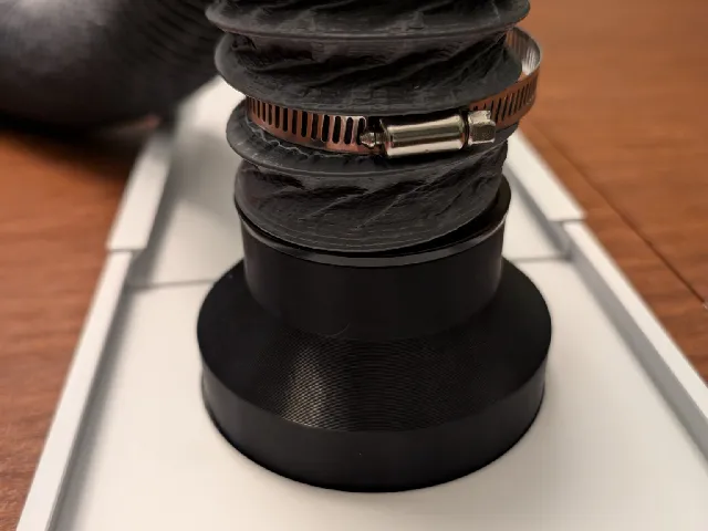 Adapter for Fume Extractor Hose (2.5" or 65mm) to Window Exhaust (Dryer Vent Size 4" or 100mm)