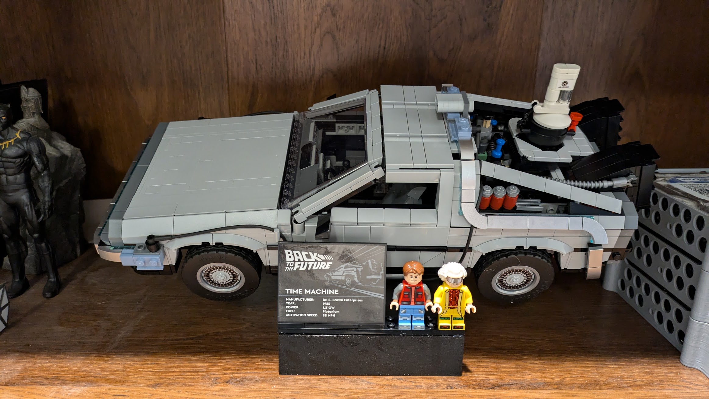 Lego Back to the Future Delorean Stand with Storage