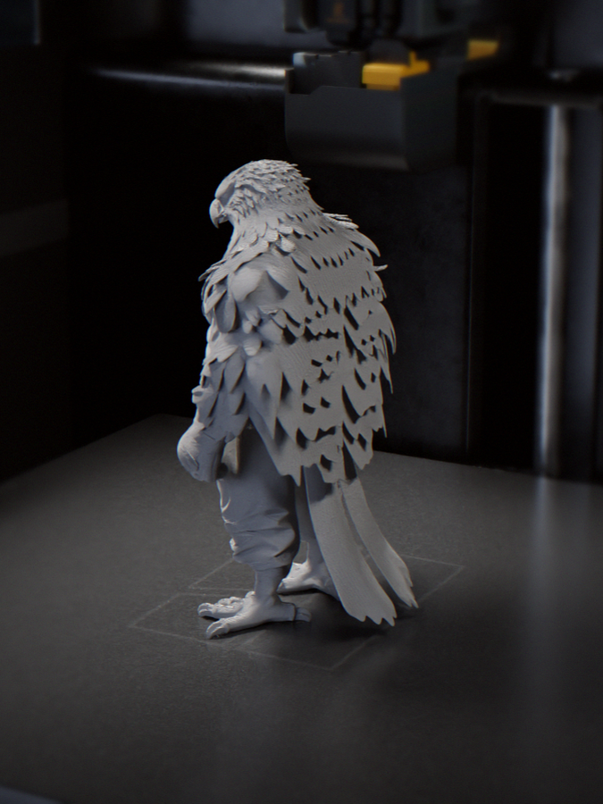 Eagle Warrior Figurine Animal Statue 3D Printable 3D model