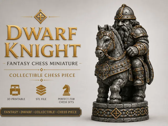 Dwarf Knight – Fantasy Chess Miniature