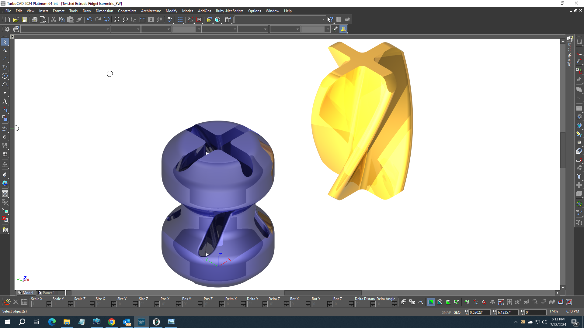 Miniatura 2 do modelo 3D Twisted Fidget Gadget