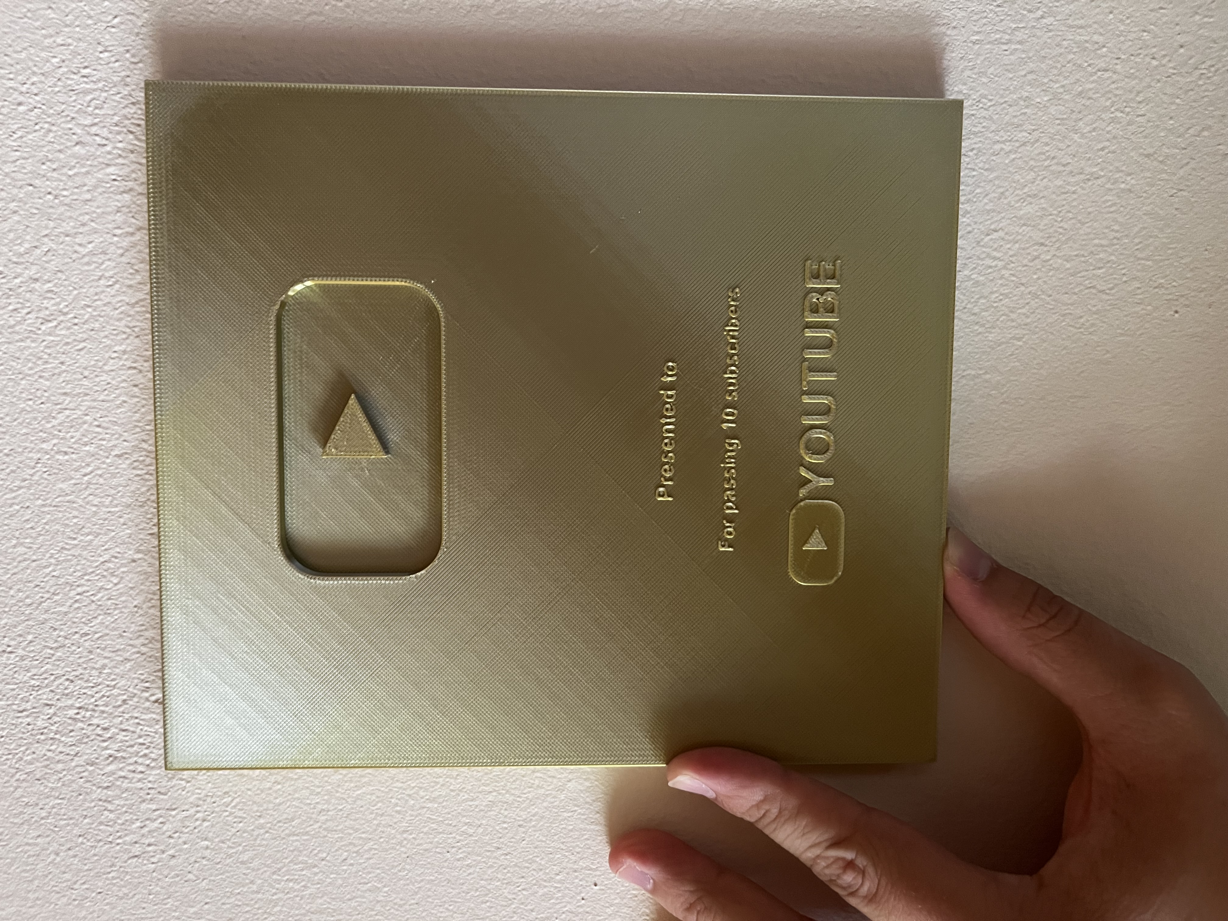 Youtube gold play button by metrogons download free stl model