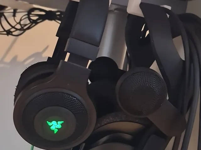 Dual Headphone Hook - Desk Bottom Mount