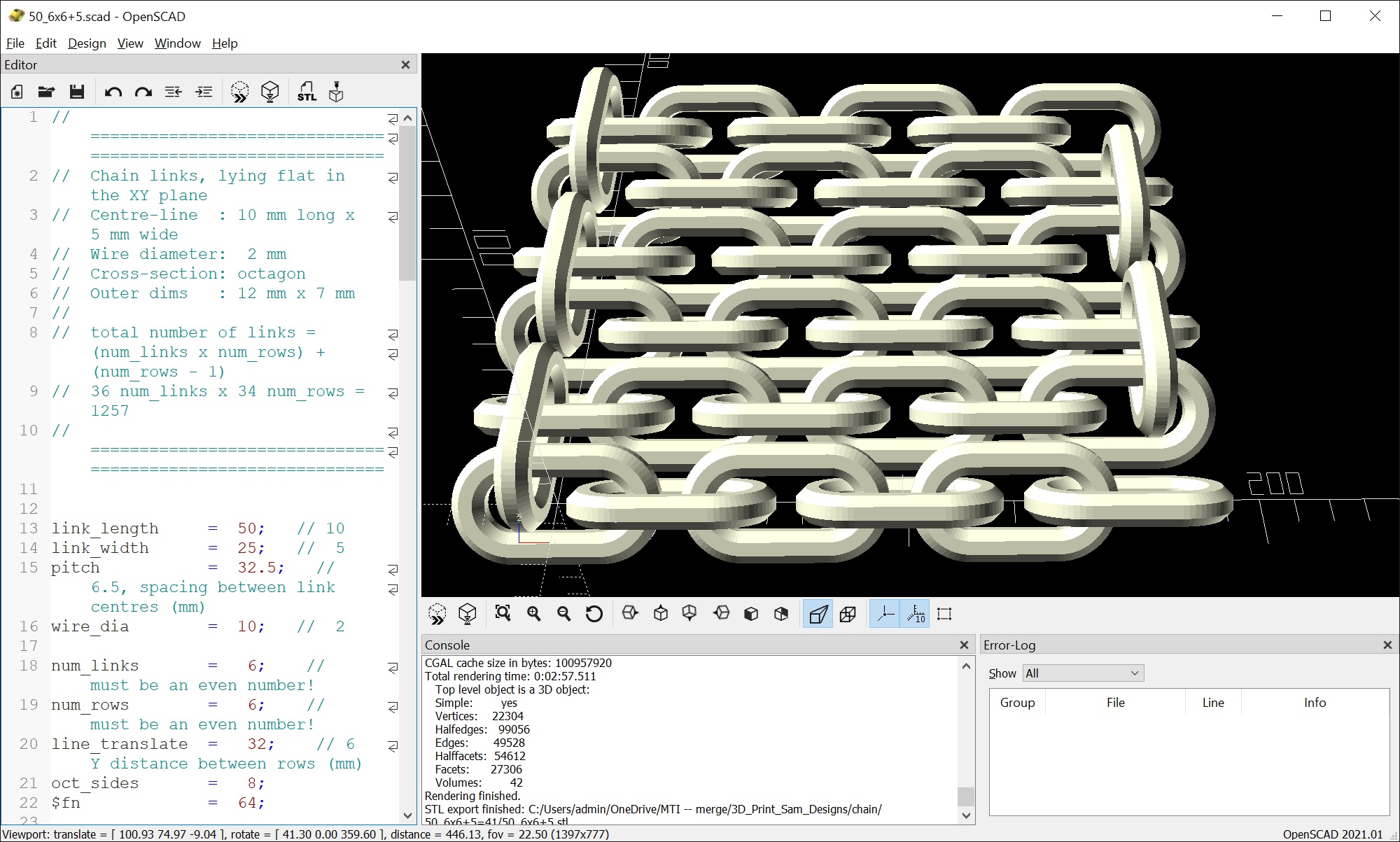Large link chain 3D model