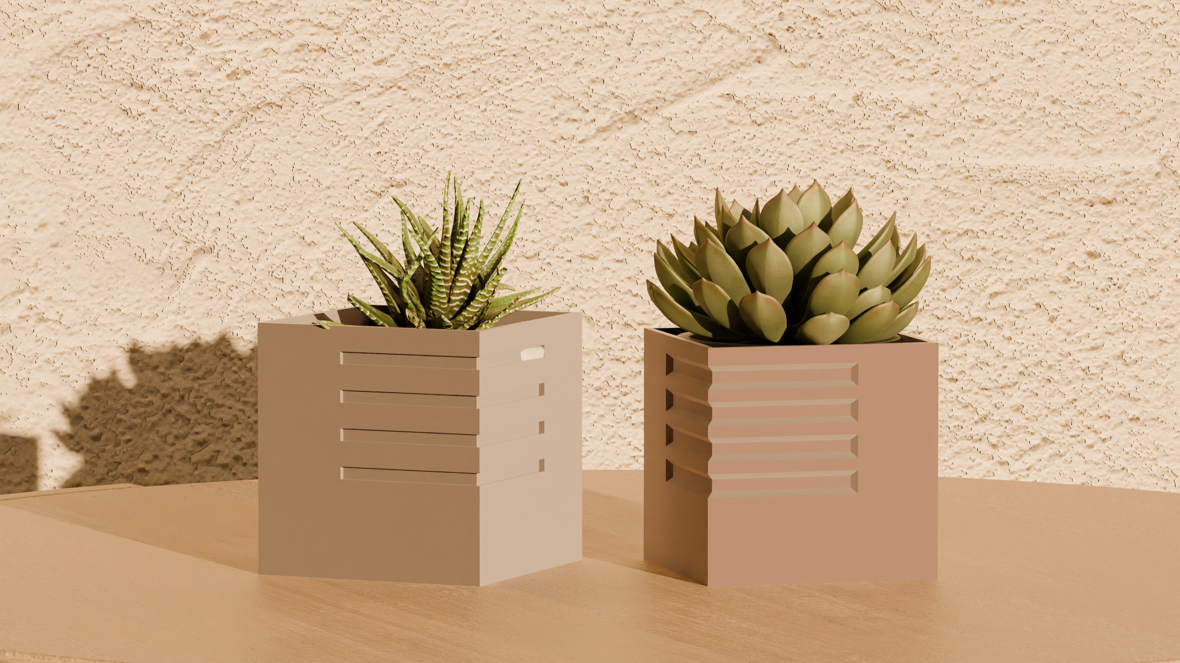 Cube Ribcage Pot Plant - Home Decoration