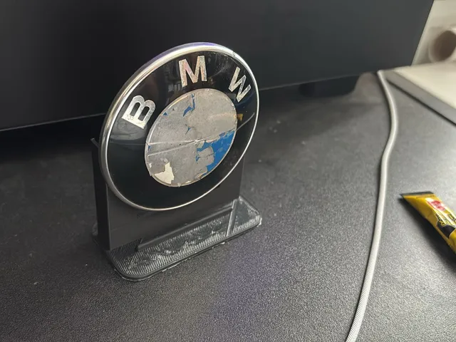 Stand for a BMW badge