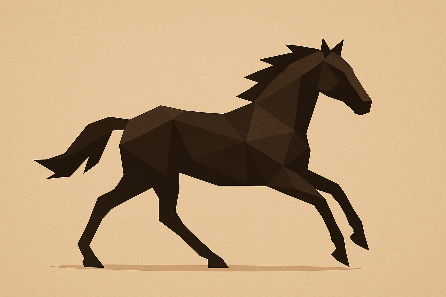 Low poly running horse