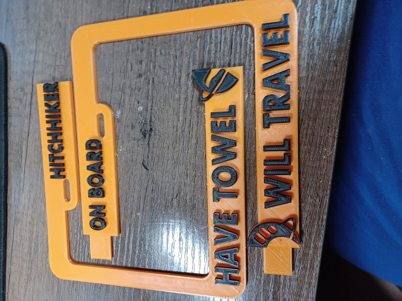 Hitchhikers plate frame