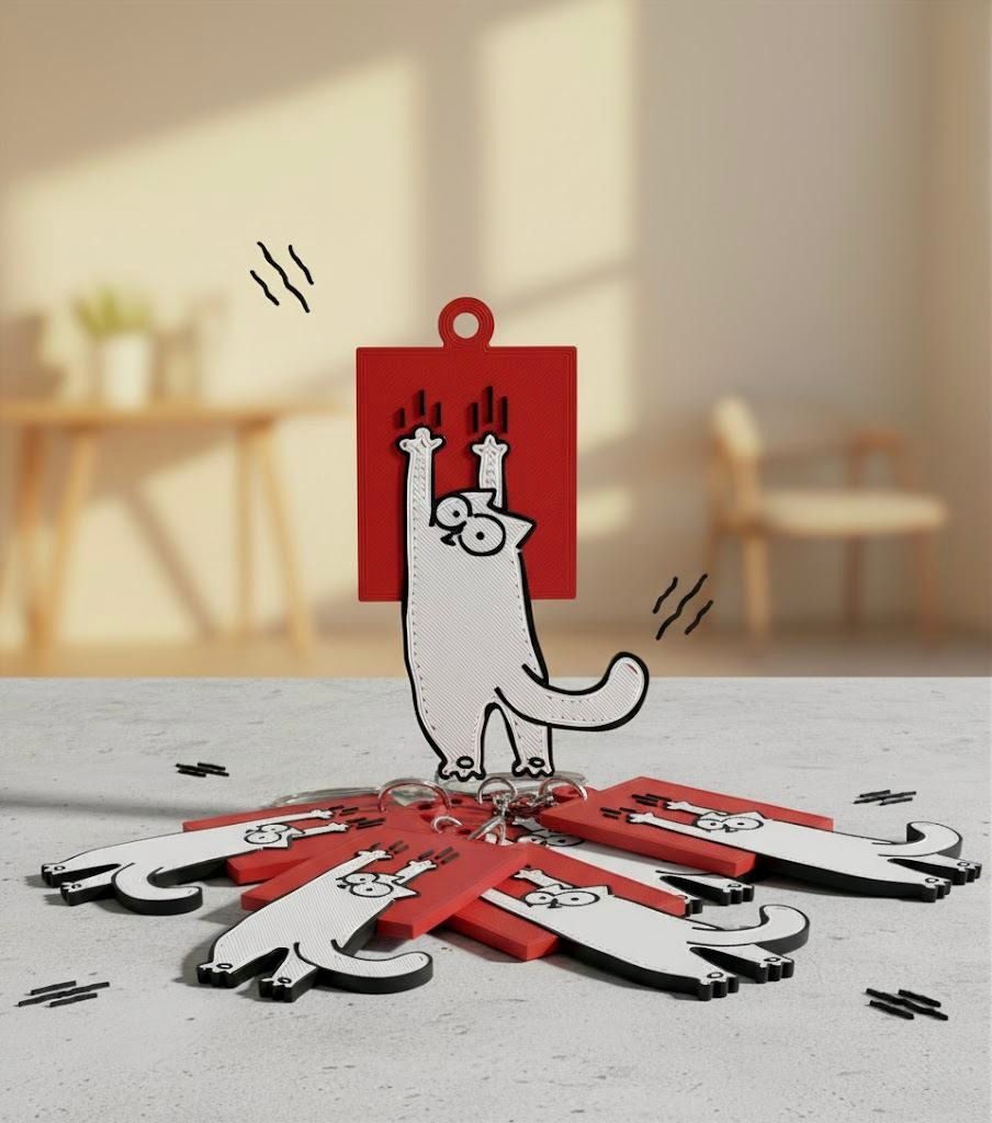 Falling Cat keyring