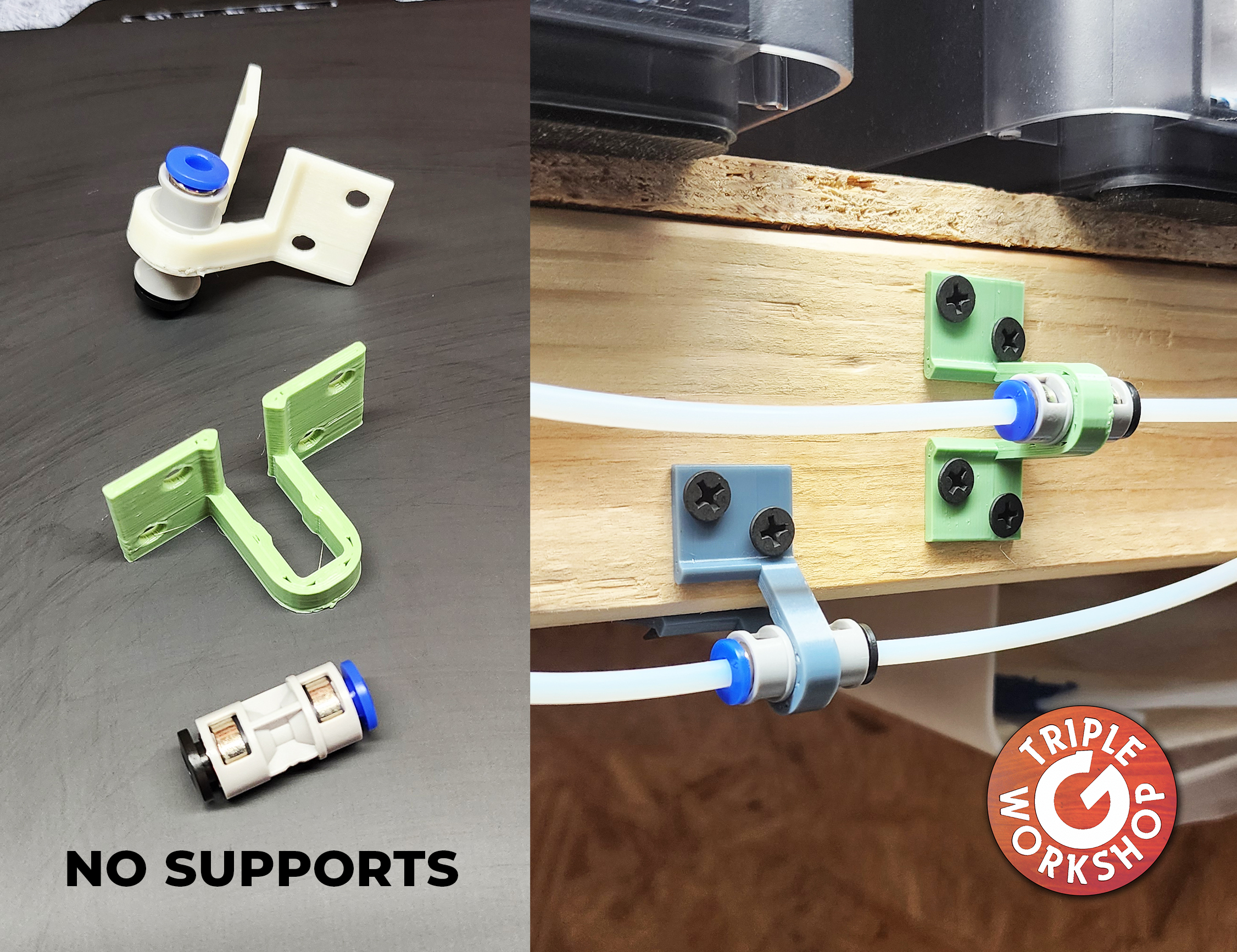 PTFE Coupler Corner & Wall Mount - No Supports