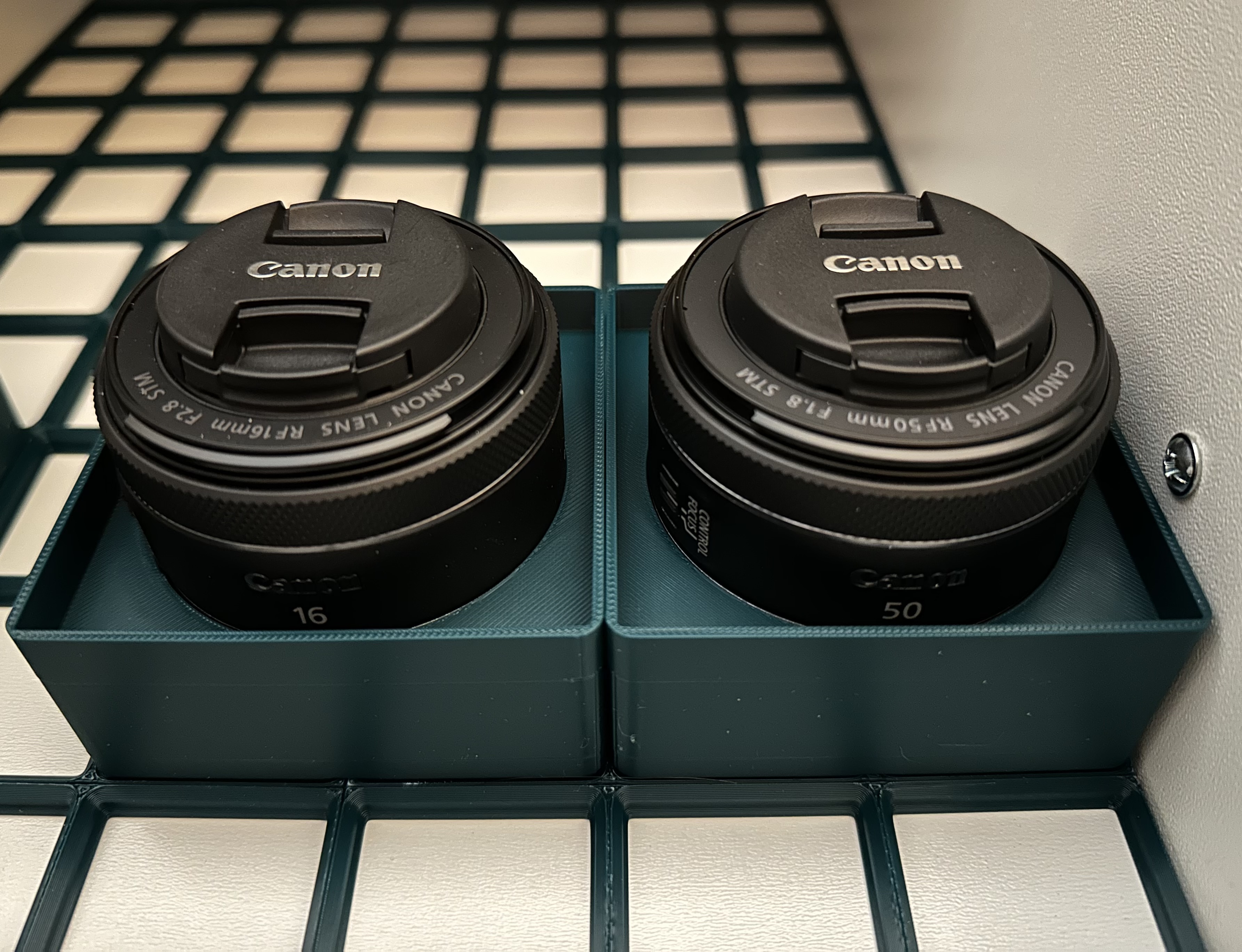 Gridfinity Canon RF Lens Bin (16mm 50mm 24-105 f/4 L)