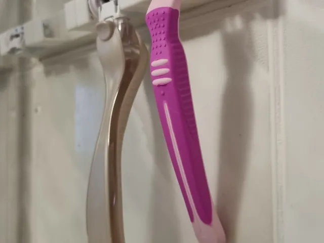 Razor holder with removable hooks (on the wall)