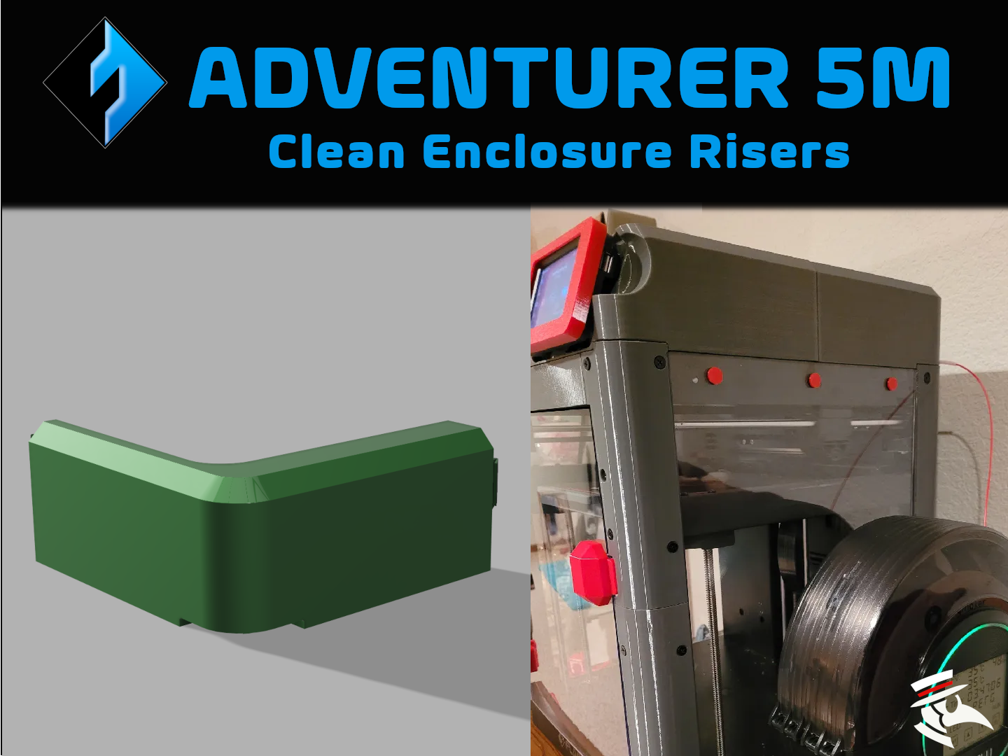 FlashForge Adventurer 5m Clean Enclosure Risers