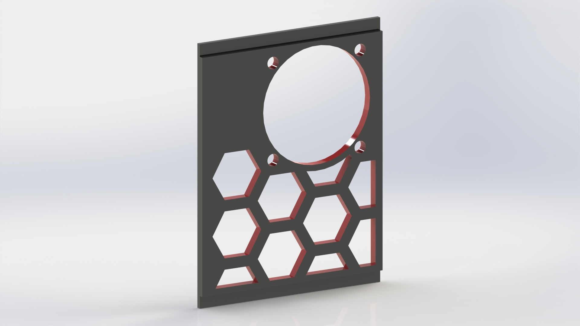 Right side panel for Fractal North Pi with hexagon and 40x40 fan and fangrill