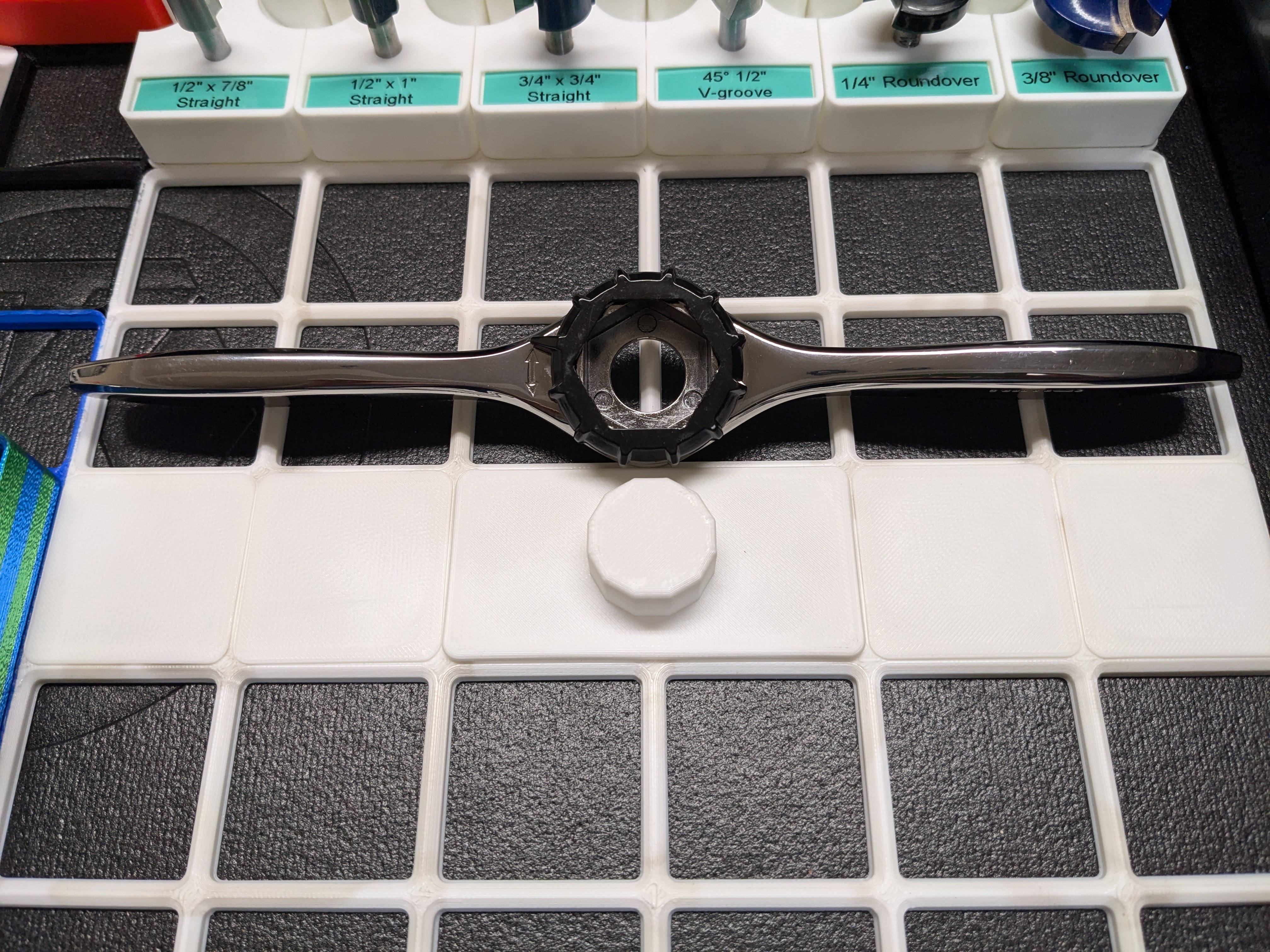 Gridfinity hex die wrench holder, 1"