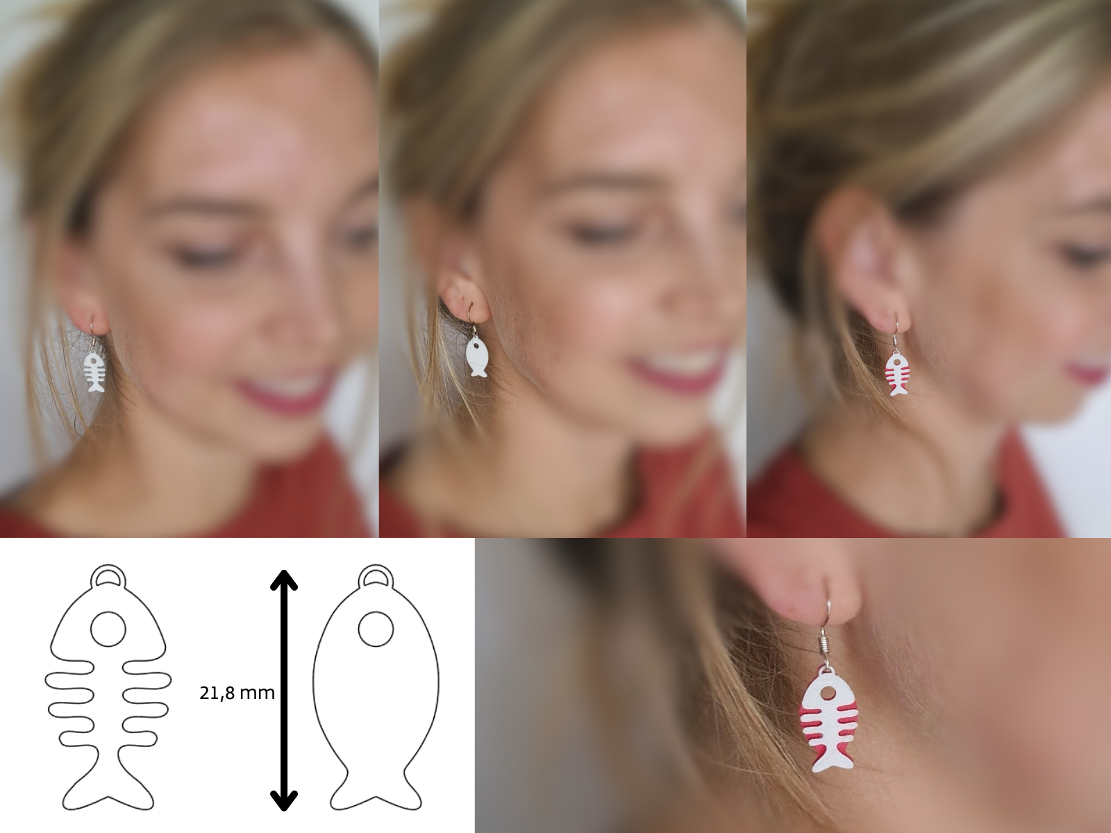 Miniatura 2 do modelo 3D Fish earrings