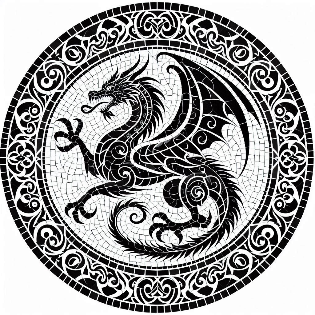 Wall art: Dragon 6 (two colours)