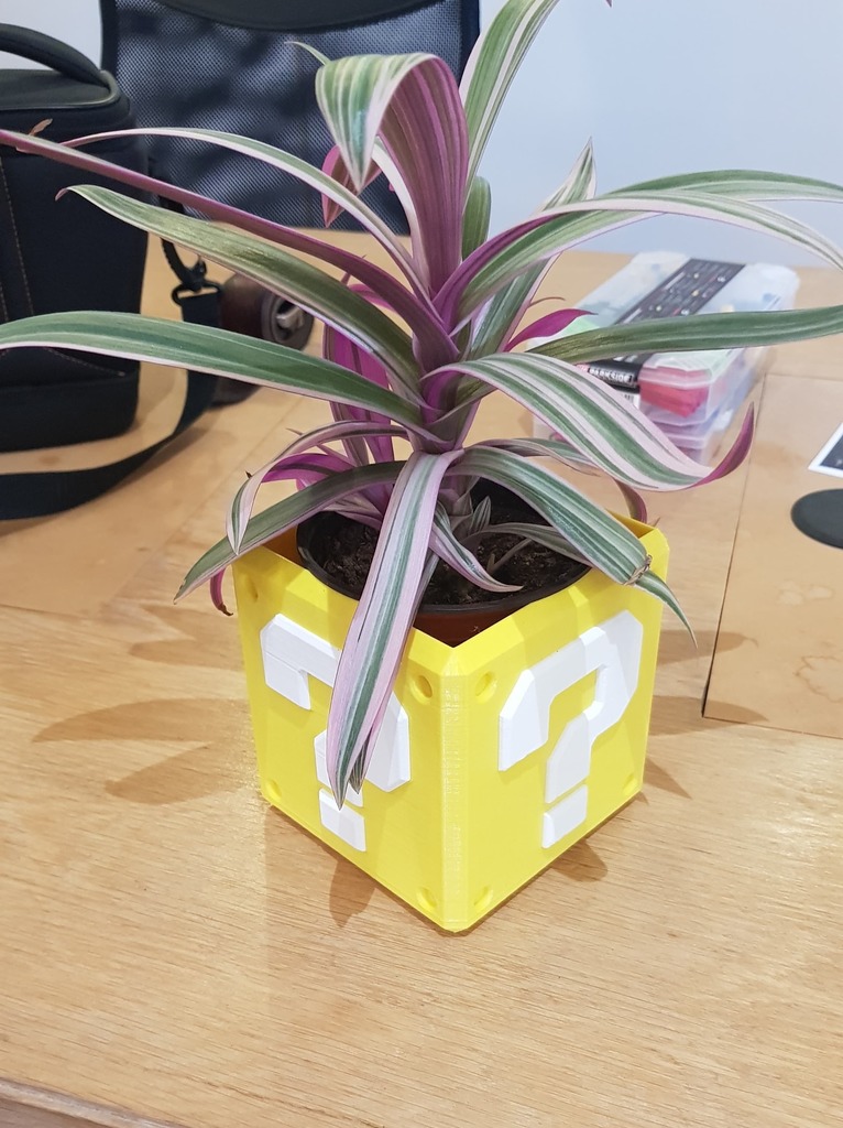 Mario Pot Planter - Question Mark Cube - Dual Extrusion