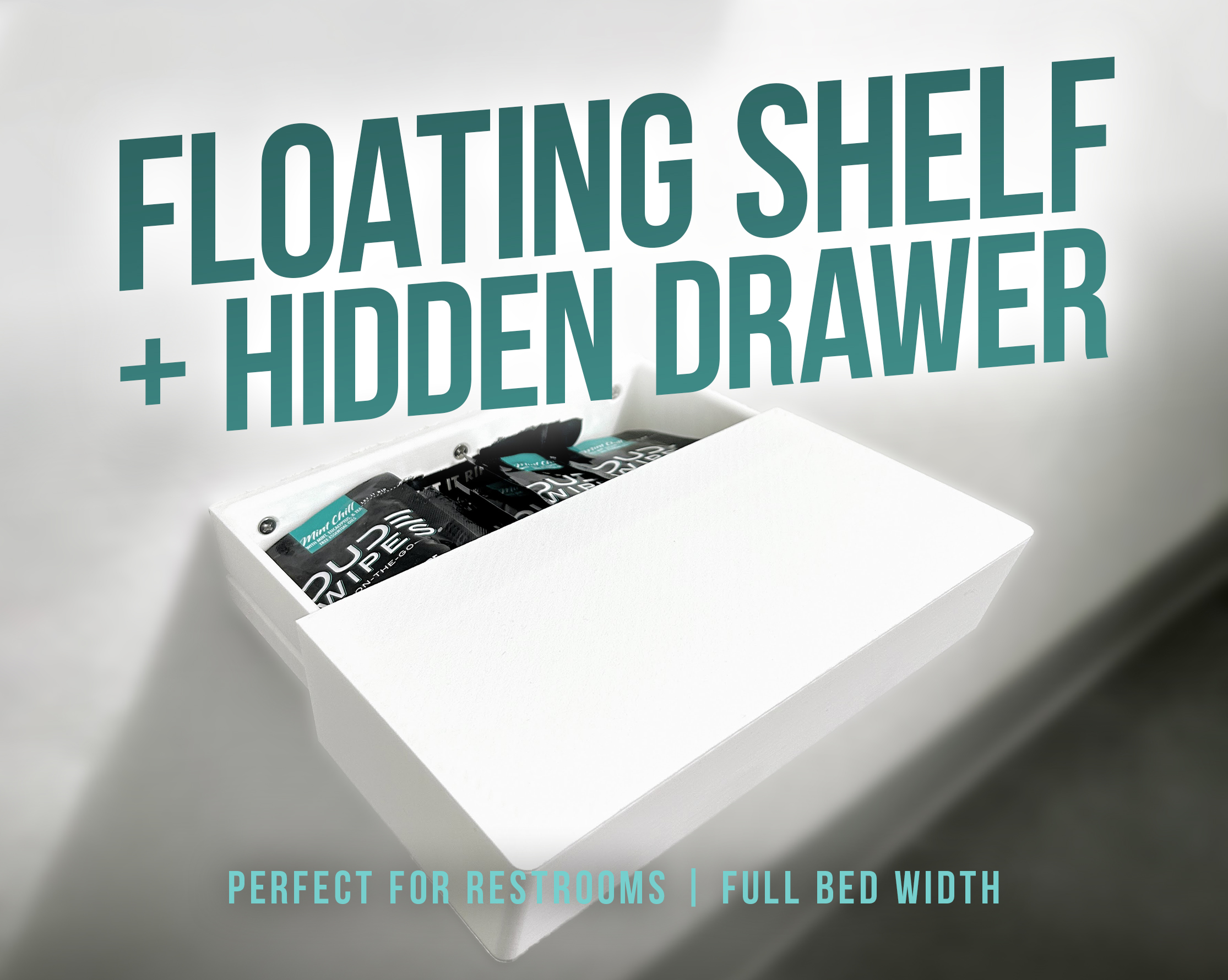 Floating Shelf + Hidden Drawer!
