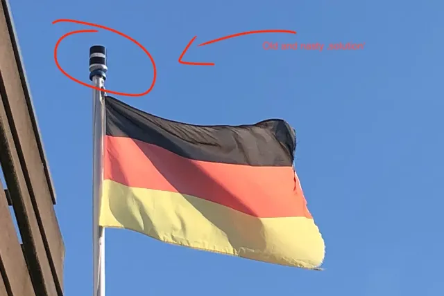 Netatmo wind gauge mount for flagpole top cap