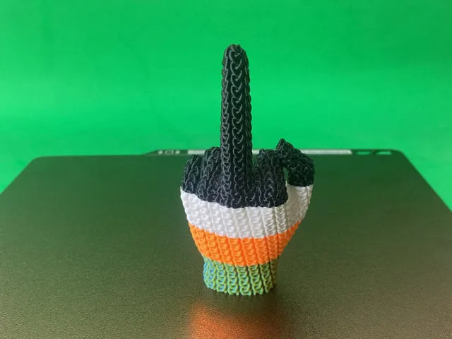 Crochet Pattern Middle Finger, Cute Knitted 3D Print