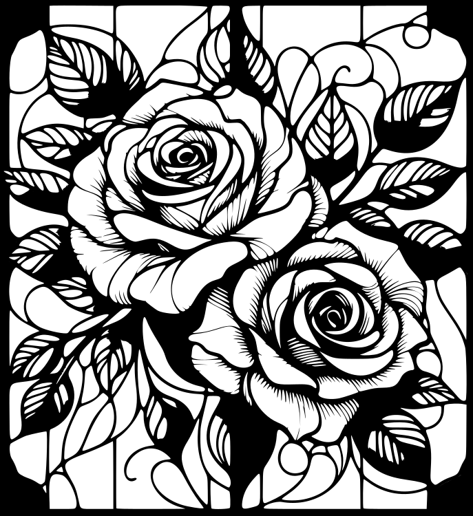 Wall art: Rose 7 (four colours)