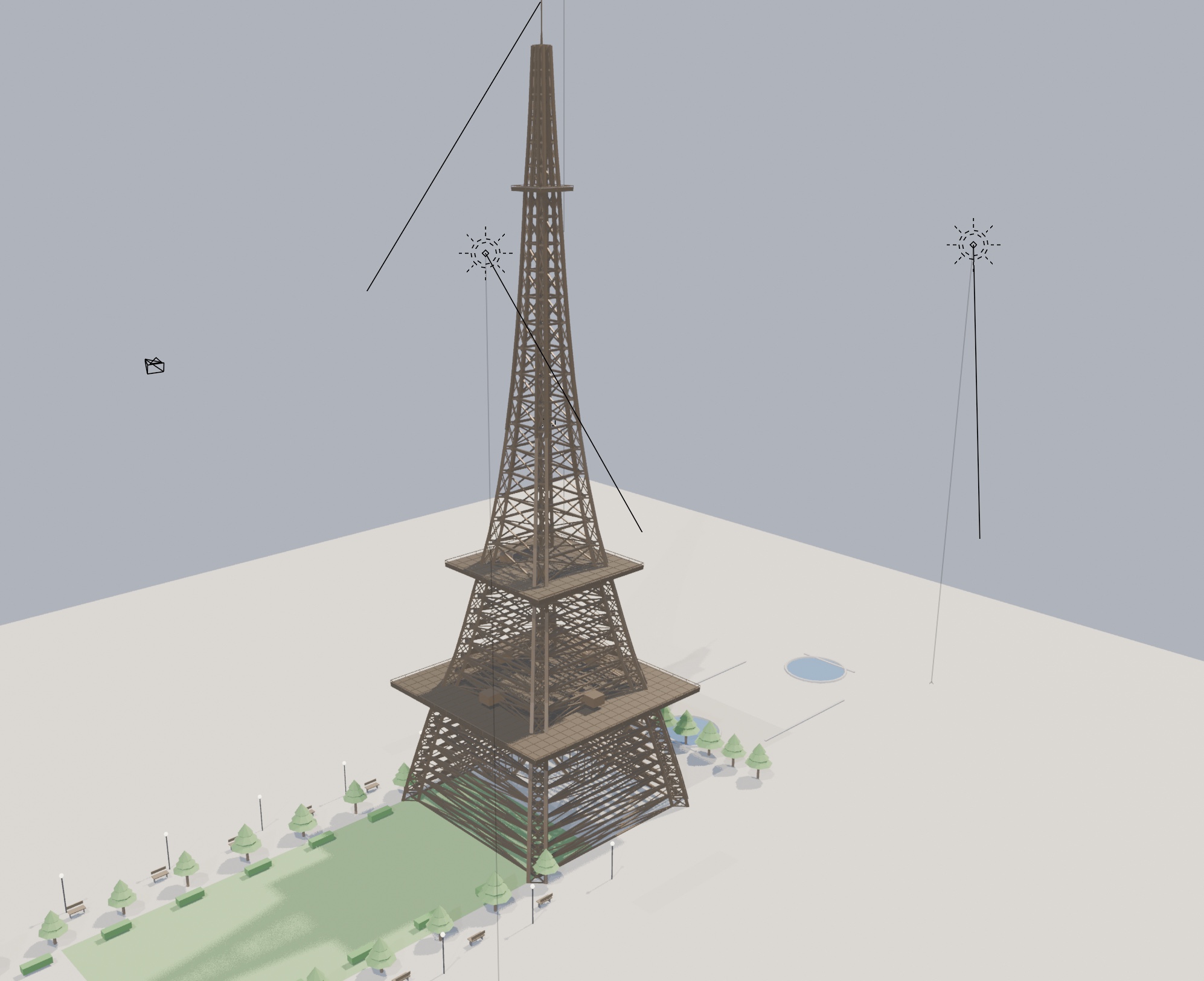 Eiffel Tower with surroundings