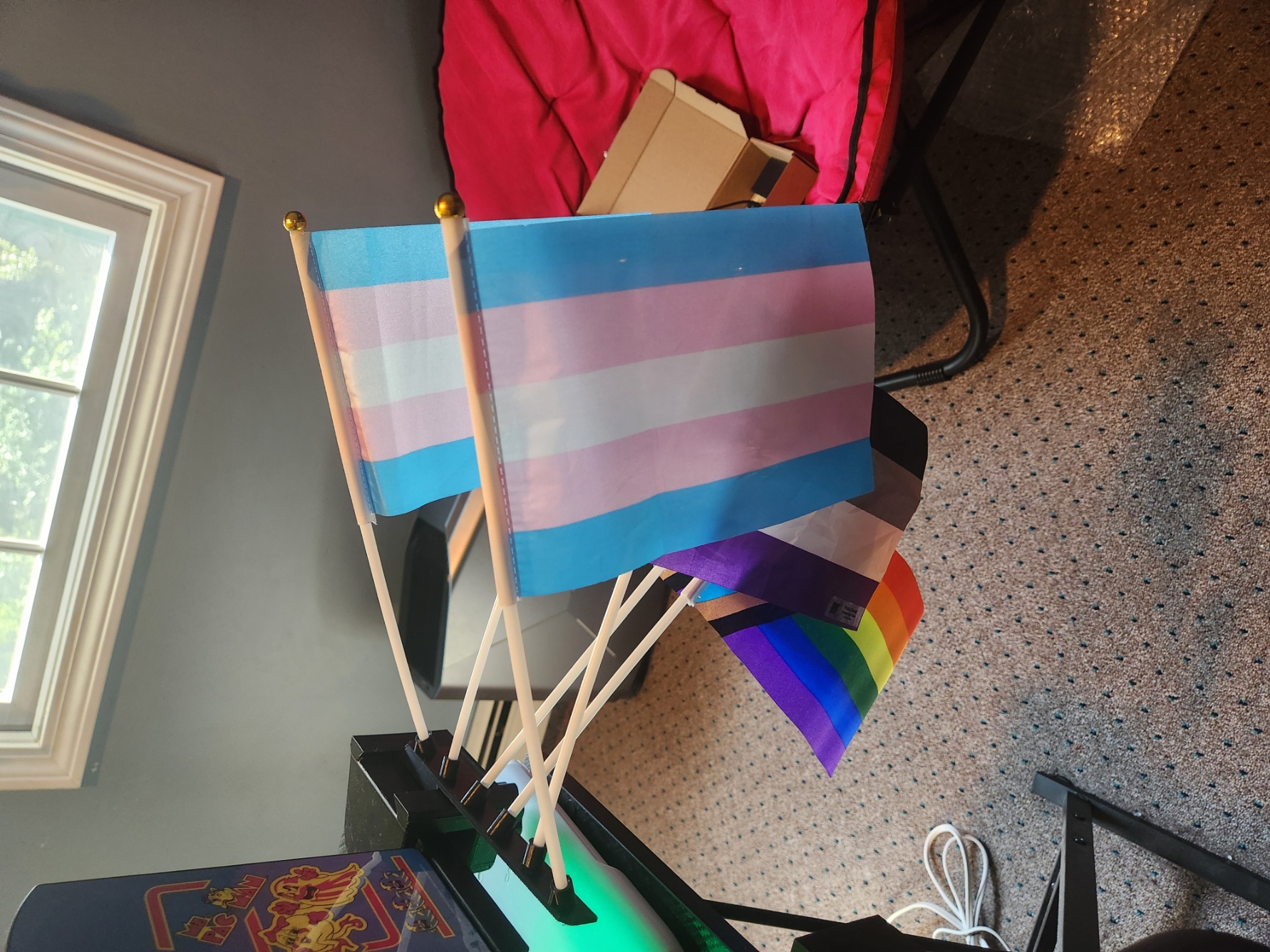 Mini flag holder for desk clamp