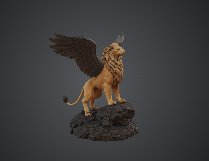 Winged Lion Griffin Statue – Mythical Fantasy Guardian
