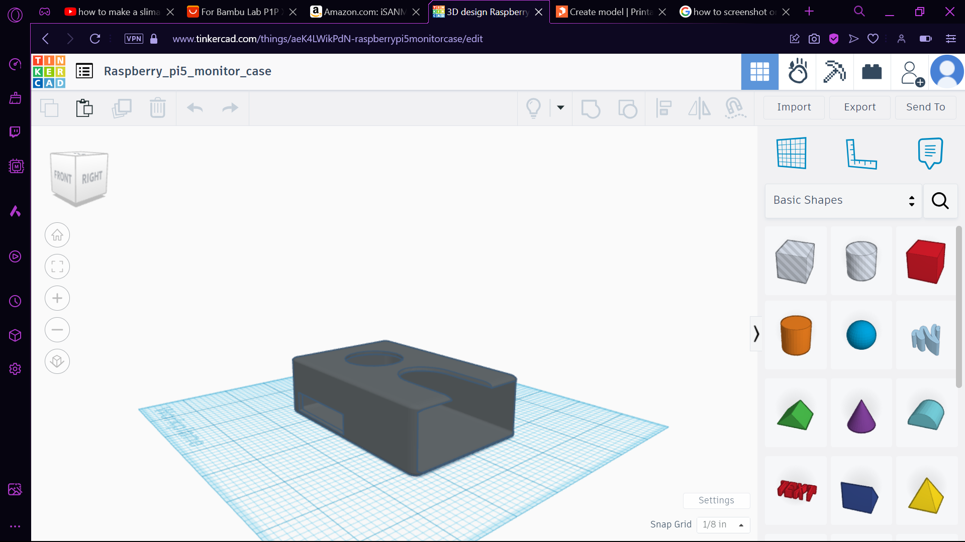 Raspberry pi 5 (with a case) monitor mount