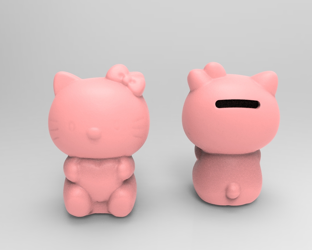Pink kitty saving pot（generated by revopoint pop）