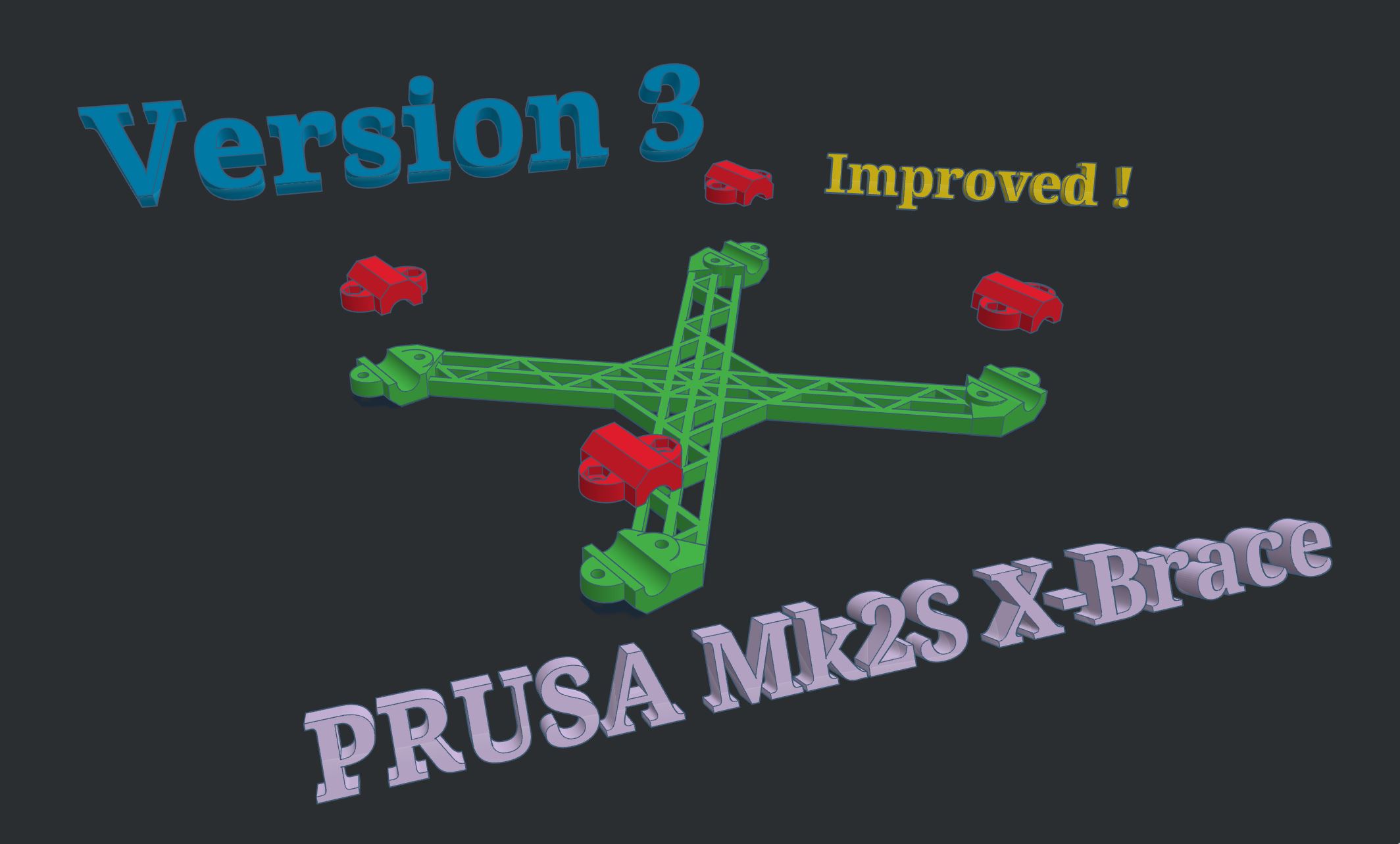Prusa i3 mk2S mk2.5s Y Axis X-Brace Skew Alignment by SB Tech | Download free STL model ...