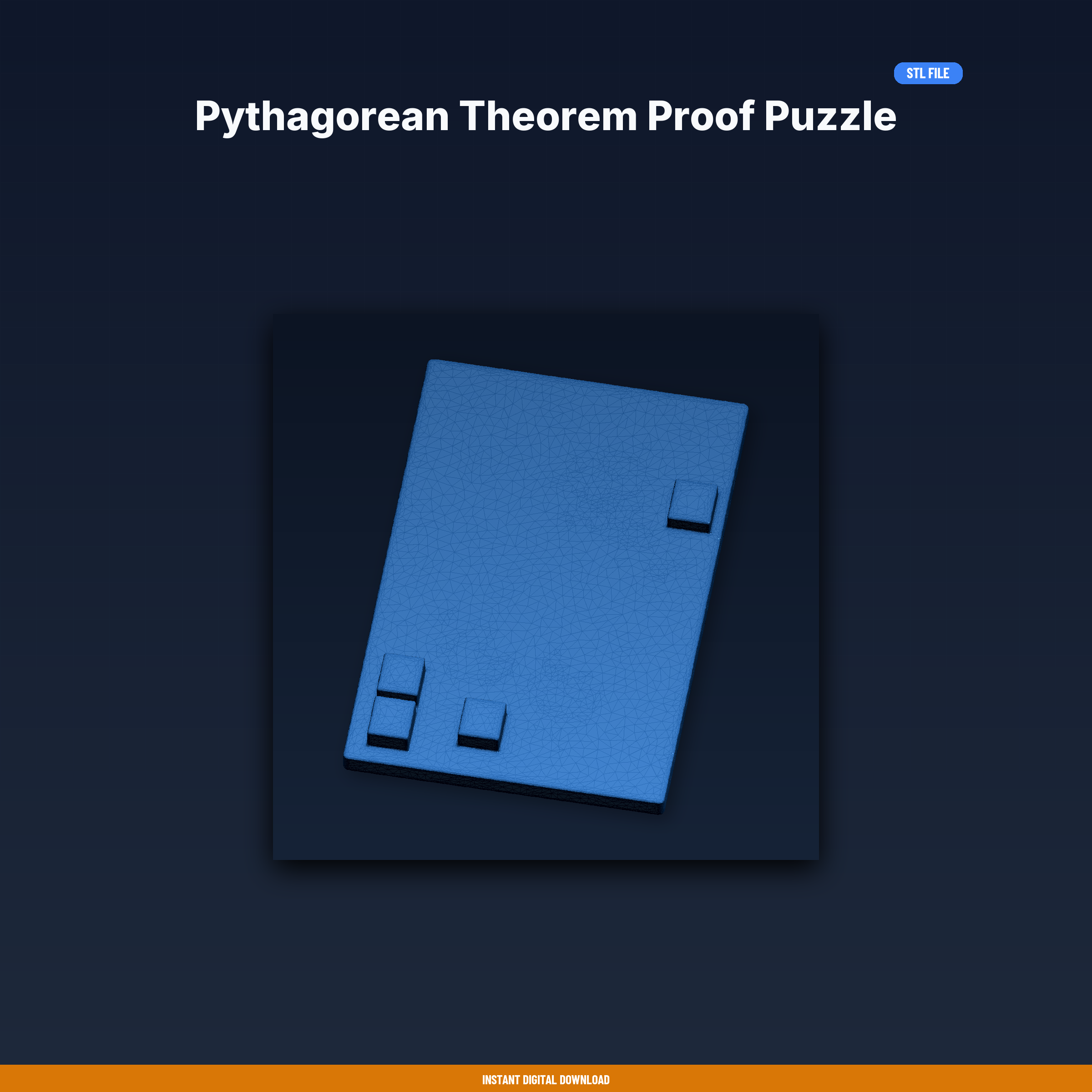 Pythagorean Theorem Proof Puzzle - 3D Printable STL File