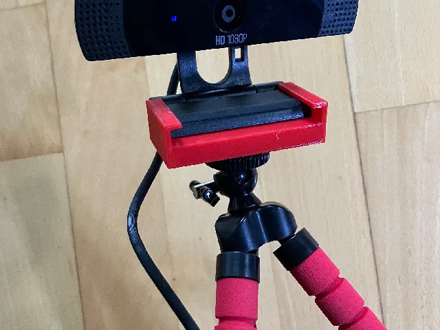 webcam tripod adapter for "TRUST 22397 GXT 1160 VERO" (f3d, 3mf)/ Webcam-Stativ-Adapter für "TRUST 22397 GXT 1160 VERO" (f3d, 3mf)