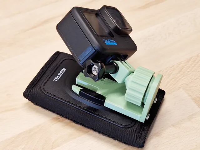 Quick-adjust ball joint for action cam on belt or strap