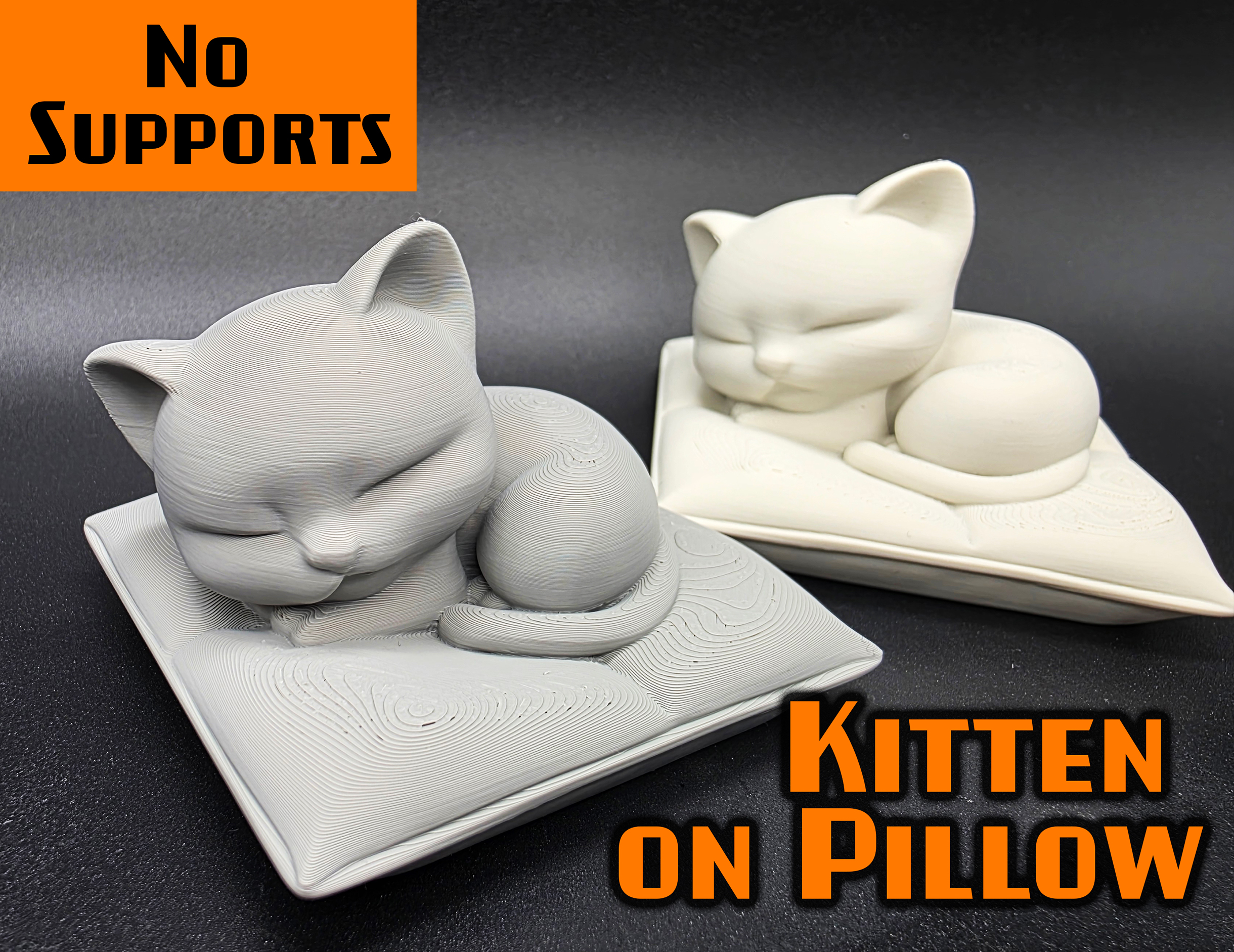 Sleeping Kitten on Pillow No Supports