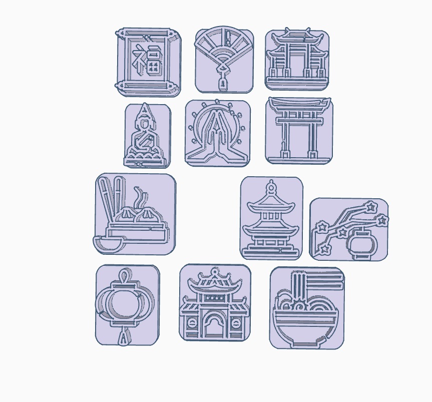 Sello Sellitos Oriental Arcilla Cerámica Pasta Alfafería Repostería Stamp Marcador