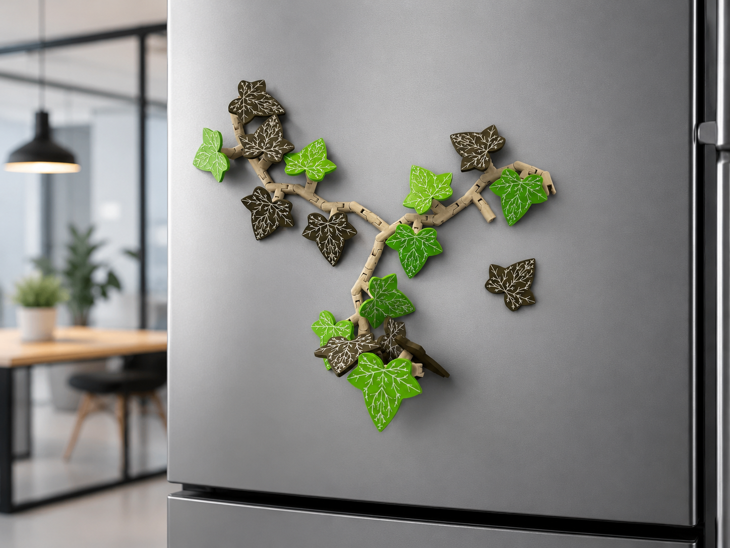 Magnet Ivy – Kletter Efeu-Kühlschrankmagnet mit beweglichen Ranken (Print-in-Place)