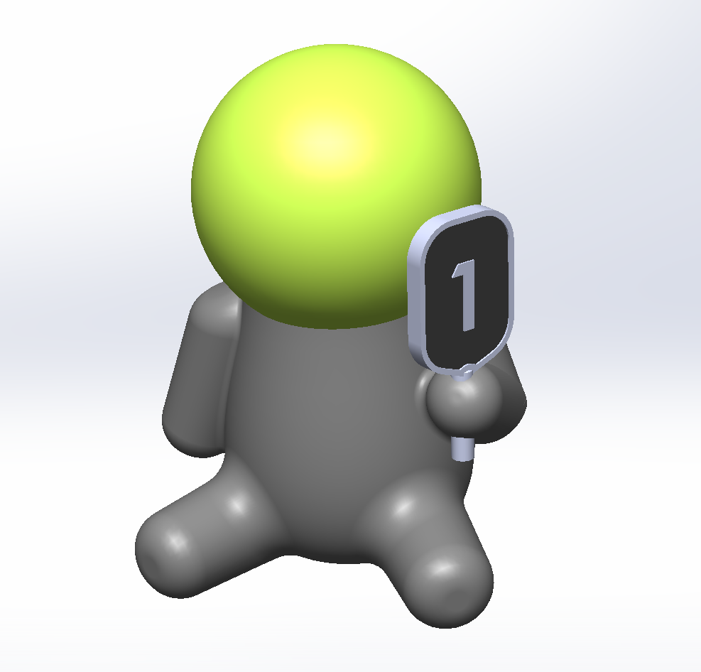 Miniatura 5 do modelo 3D Pickleball Trophy figure