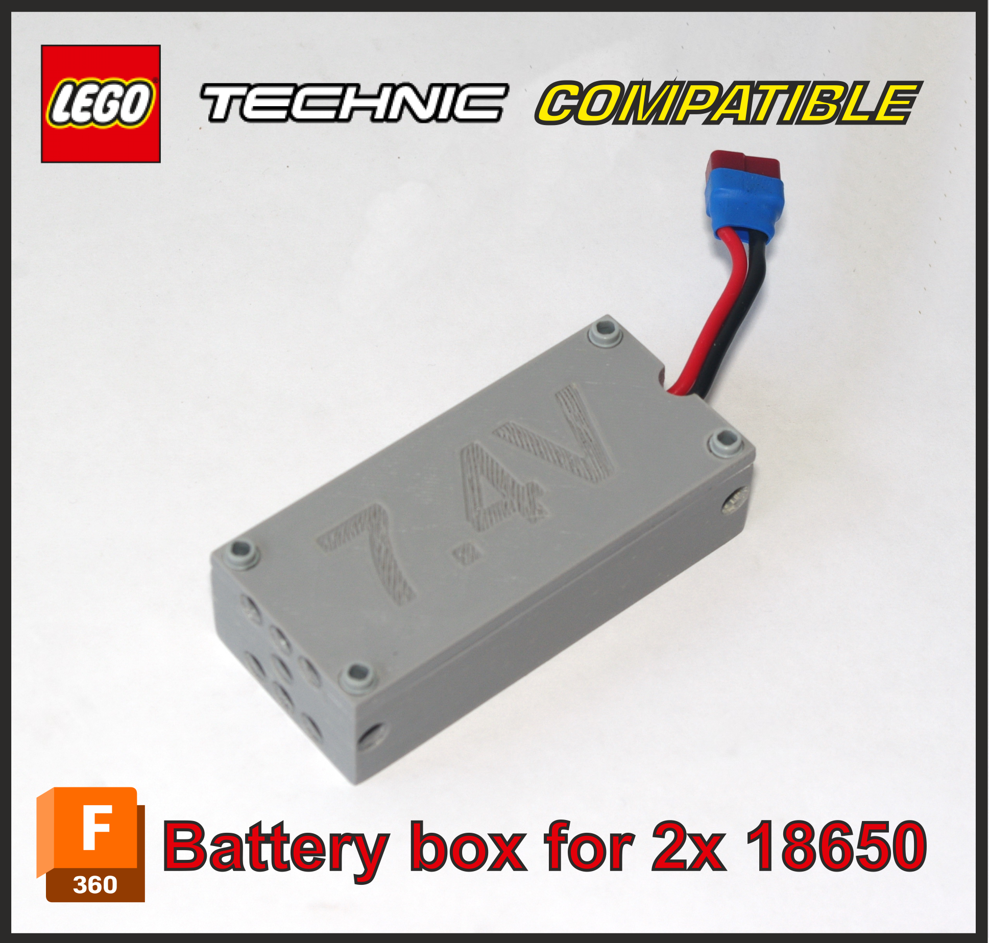 LEGO Technic  Compatible Battery box for 2x 18650