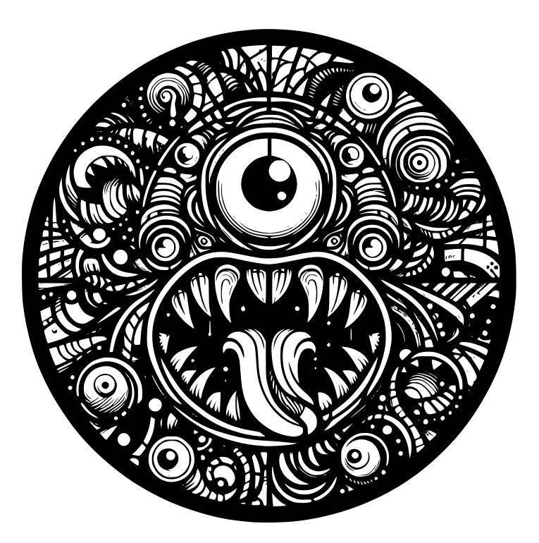 Wall art, coaster: Monster 9 (three colours)