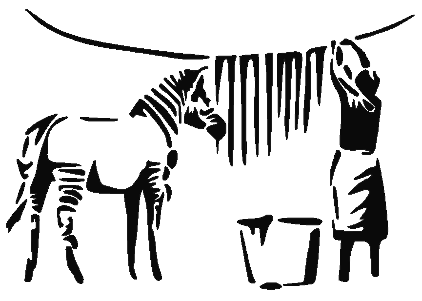 banksy Zebra getting washed
