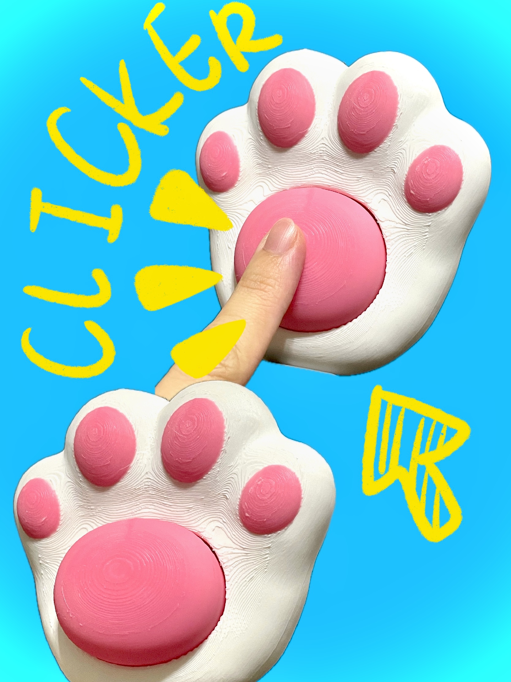 Cat Paw Fidget clicker - Fridge Magnets