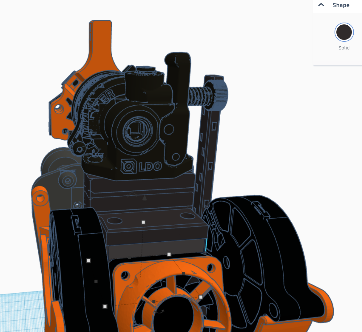 Direct Drive Mount for Bambu hotend (Anycubic Vyper) 3D model thumbnail
