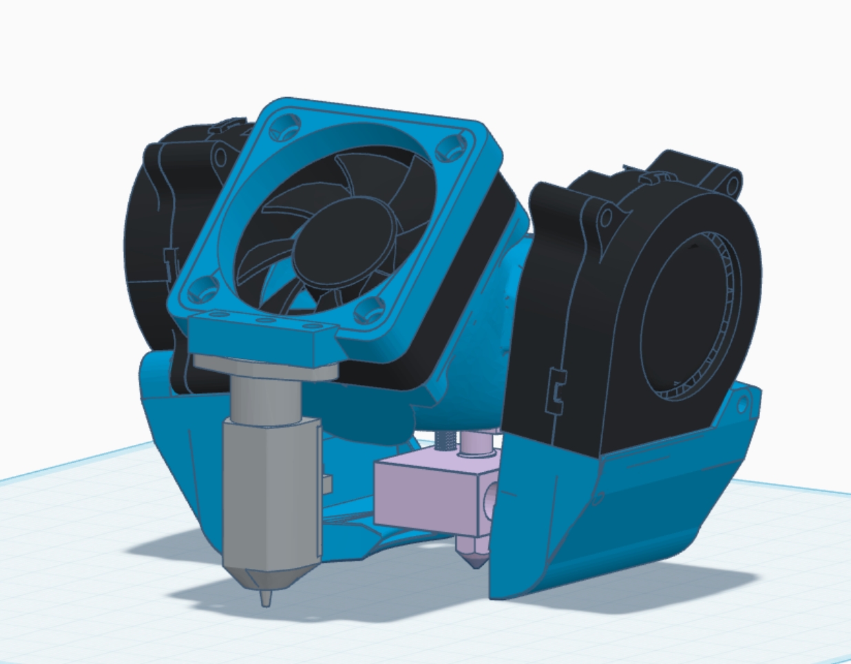 Revised Dual 4020 Part Cooling with Bl-Touch Mount for Stock Ender 3 Hot-End