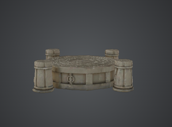 Runic Ritual Platform with Stone Pillars – Arcane Summoning Circle Terrain