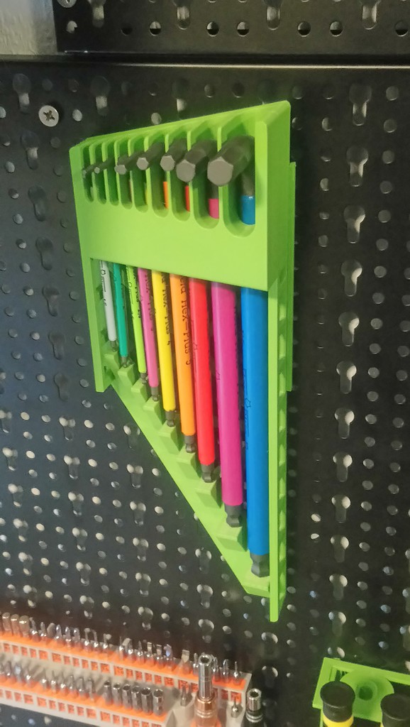 Hanging Allen Key (Hex Key) Holder for pegboard