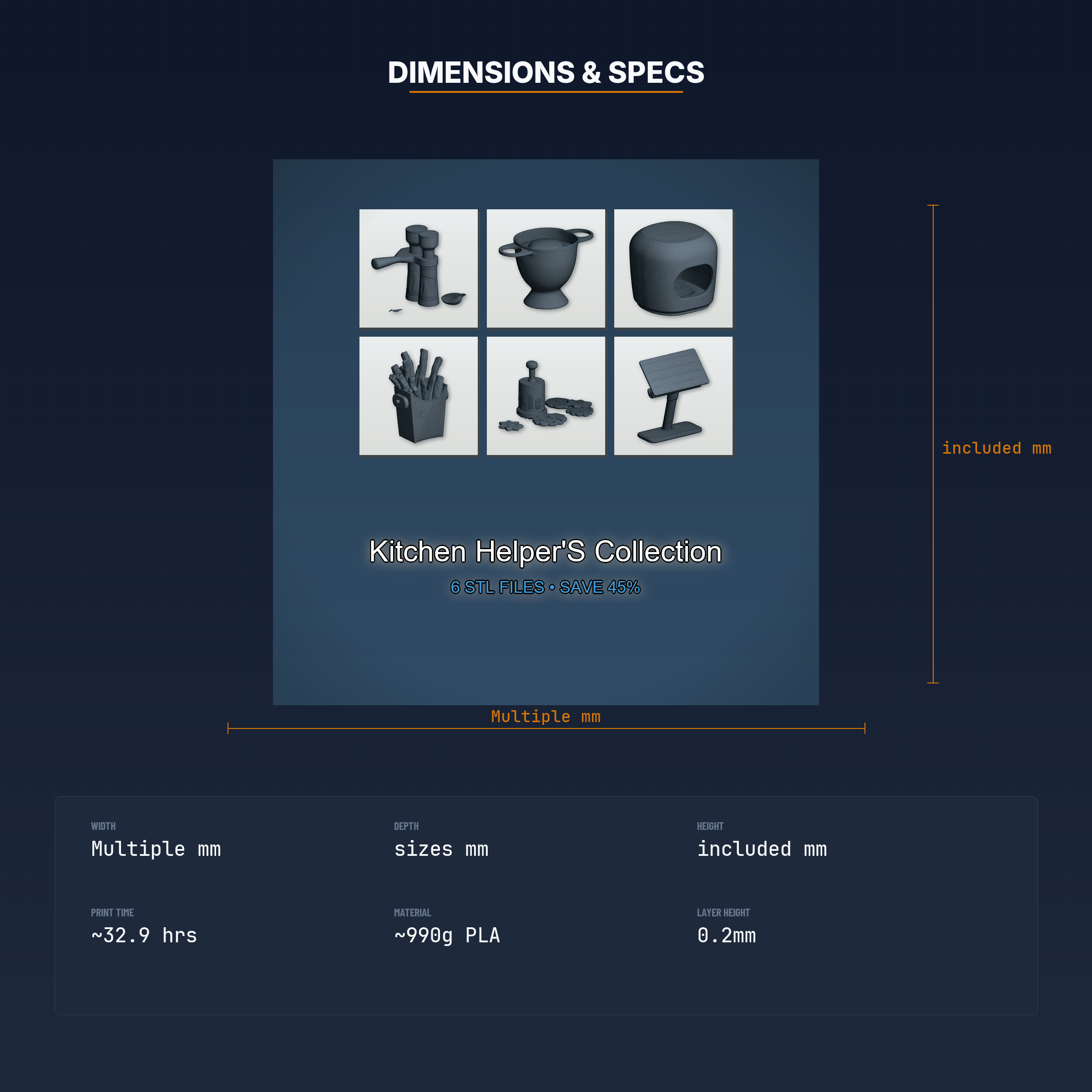 Miniatura 4 do modelo 3D Kitchen Helper's Collection - 6-Model STL Bundle