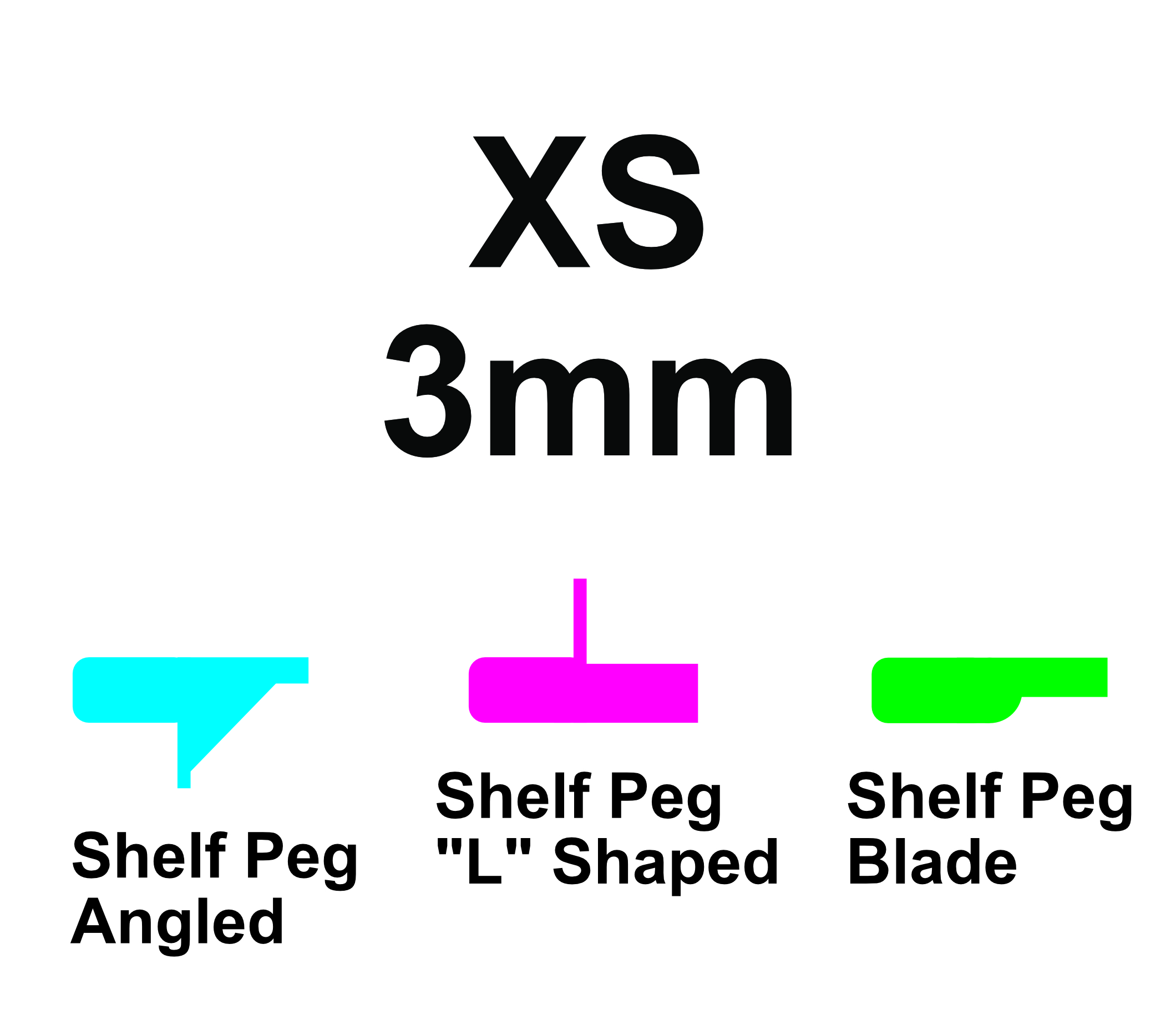 Shelf Peg Brackets (3mm) XS